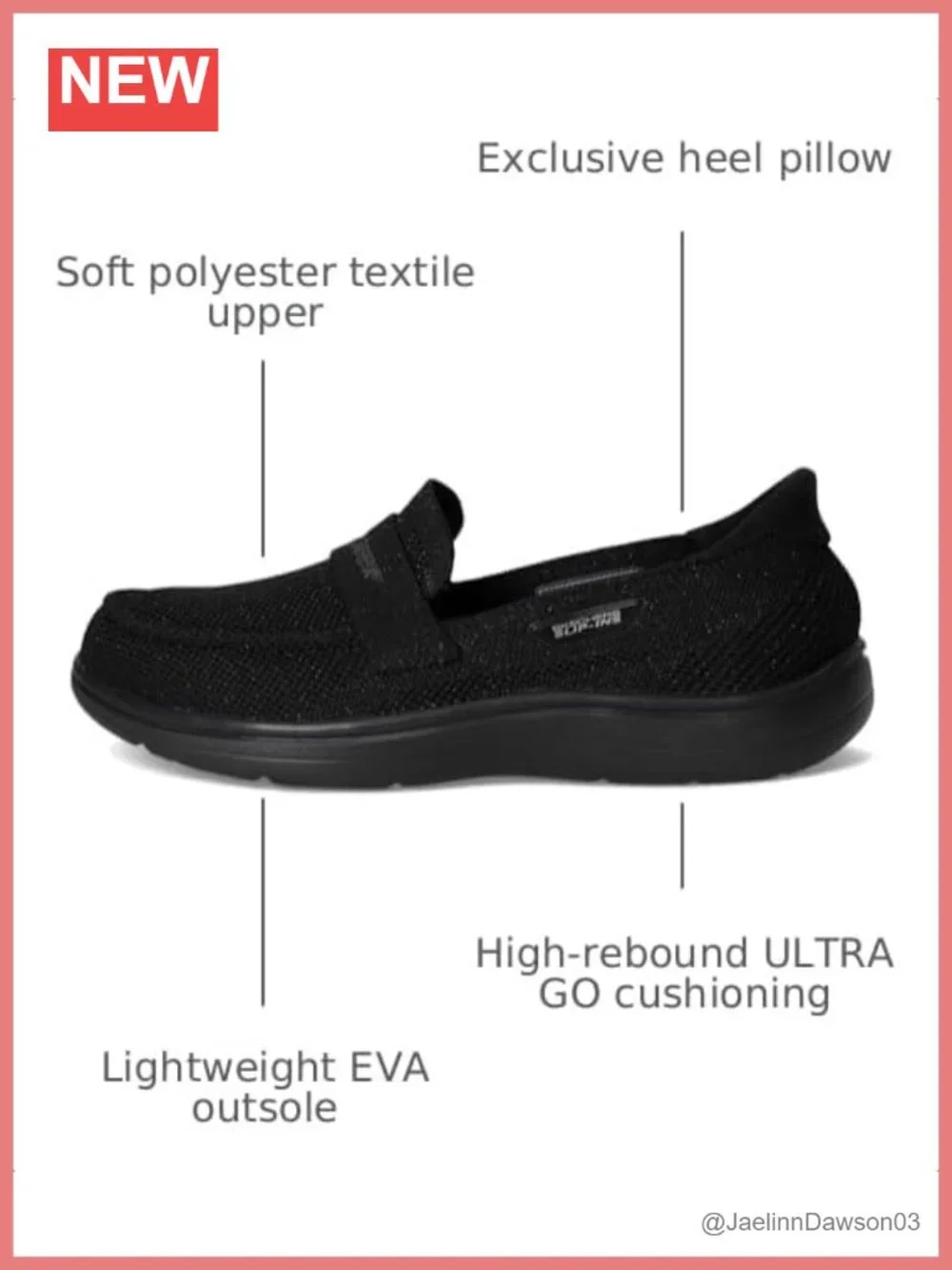 Skechers Slip-On Loafer Knit Upper Heel Pillow Comfort Walking Shoes